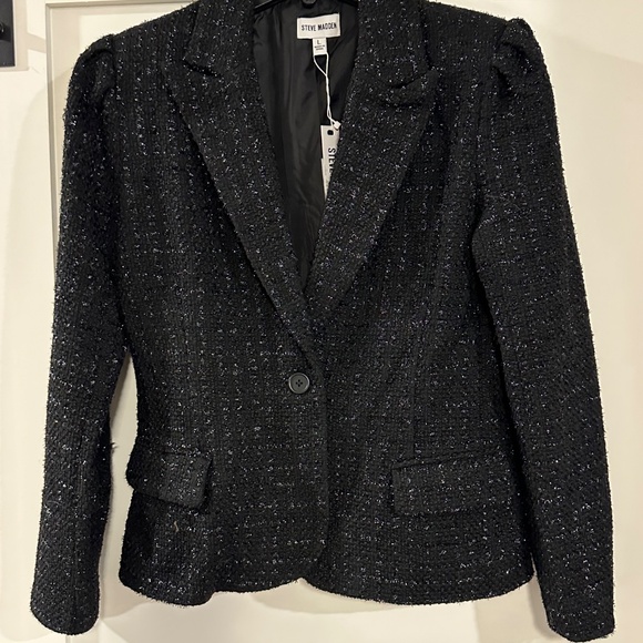 Steve Madden Cinched Tweed Blazer - Picture 2 of 7